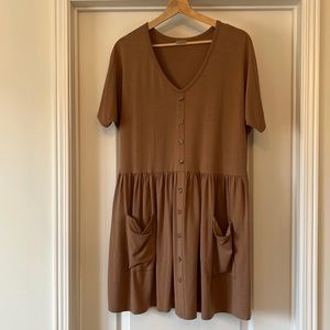 Jax & Lennon Pocket Dress in Raw Umber